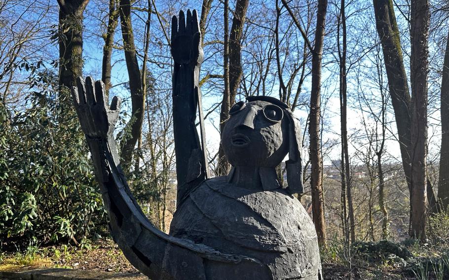 “Die Sitzende" is the oldest work of art in the sculpture garden in Erlangen, Germany. The original sculpture was completed by Heinrich Kirchner in 1935. 
