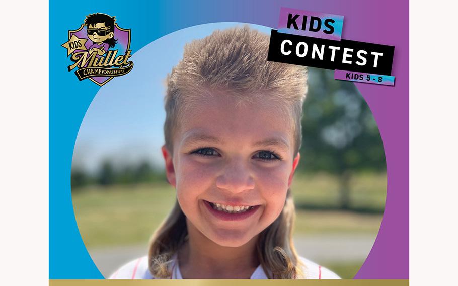 Rory Ehrlich, 6, is competing in the kids contest of the USA Mullet Championships.