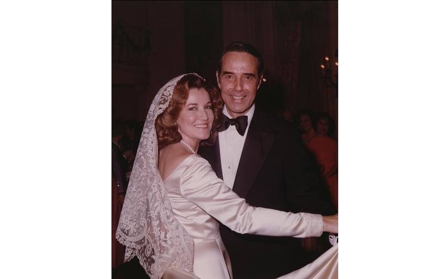 Bob and Elizabeth Dole dance at their wedding reception on Dec. 6, 1975 in Washington, D.C.