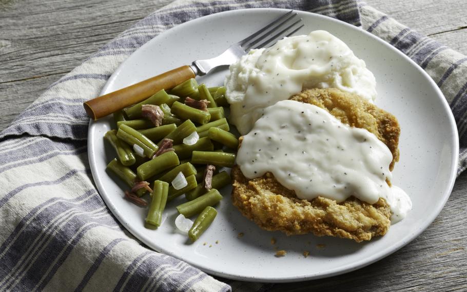 Veterans and active-duty military can receive a free meal from a special, 10-item menu — including the Country Fried Steak, pictured — available all day Veterans Day.