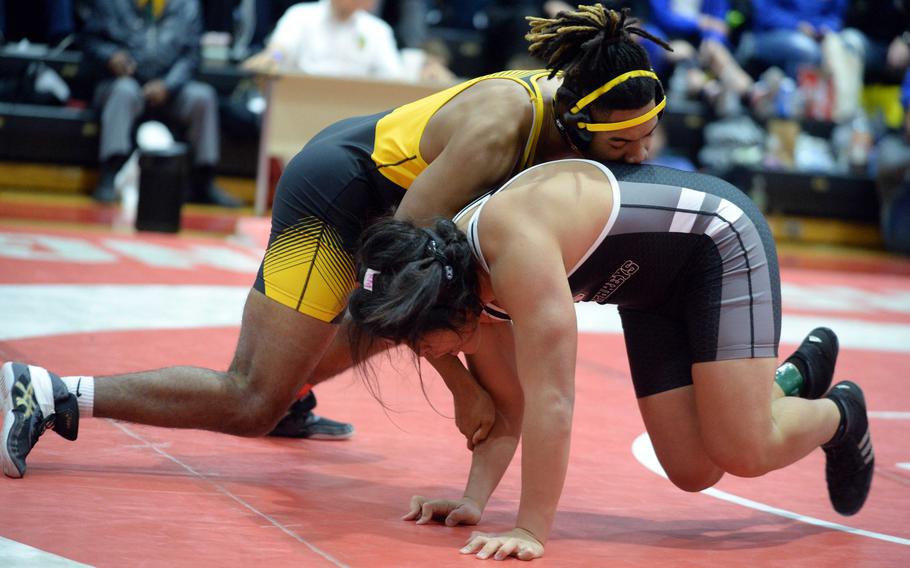 Kadena's Tre Shears, a 189-pound wrestling rookie, became one of four Panthers to win a Far East weight class.