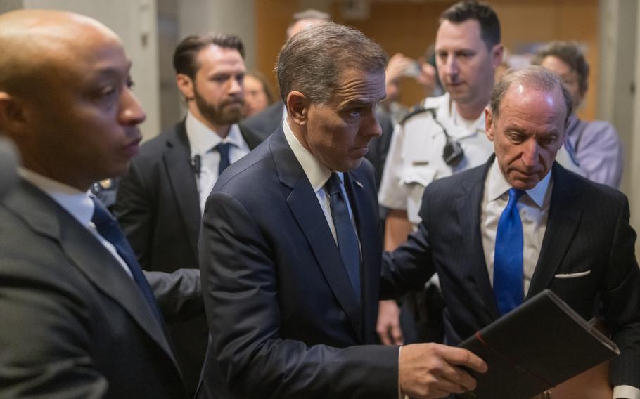 Hunter Biden arrives on Capitol Hill for a deposition with Judiciary and Oversight House committees on Feb. 28, 2024. 