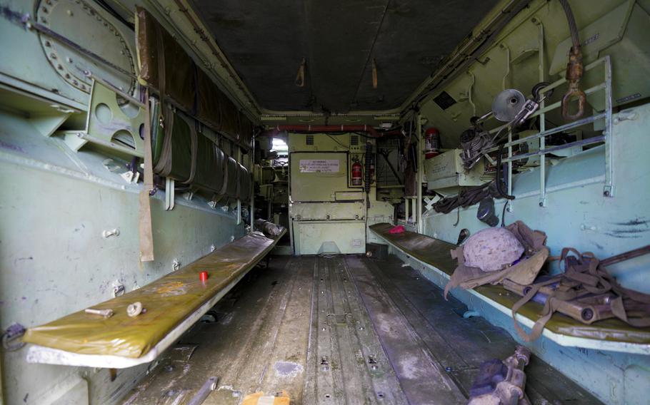 The interior of the old and still in use AAV (Assault Amphibious Vehicle) is shown March 23, 2021 at Marine Corps Air Ground Combat Center Twentynine Palms in Twentynine Palms, Calif.