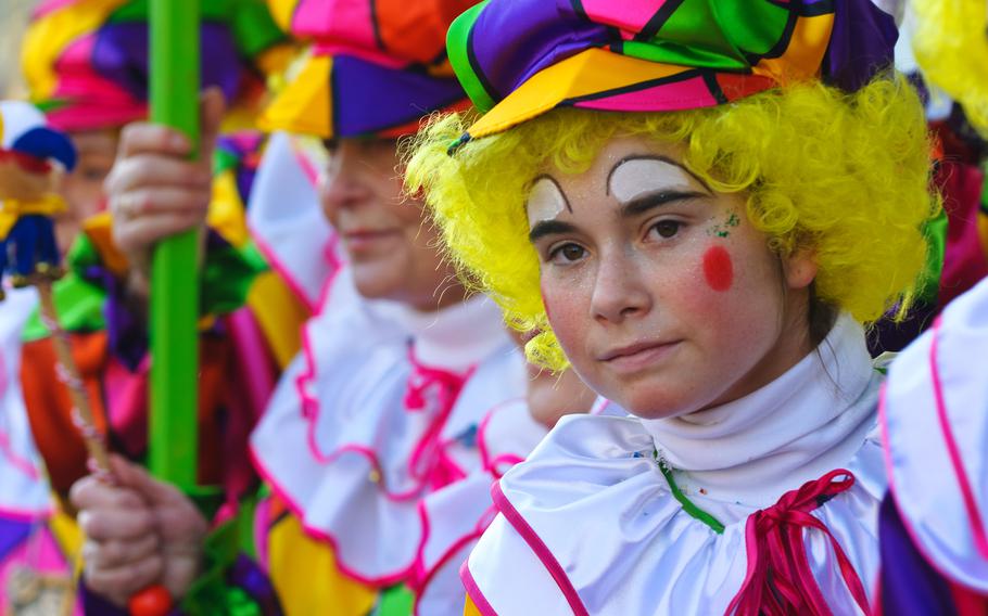 Carnival revelers, such as this parade participant in Wiesbaden, will take to the streets and sidewalks throughout Germany in coming days.