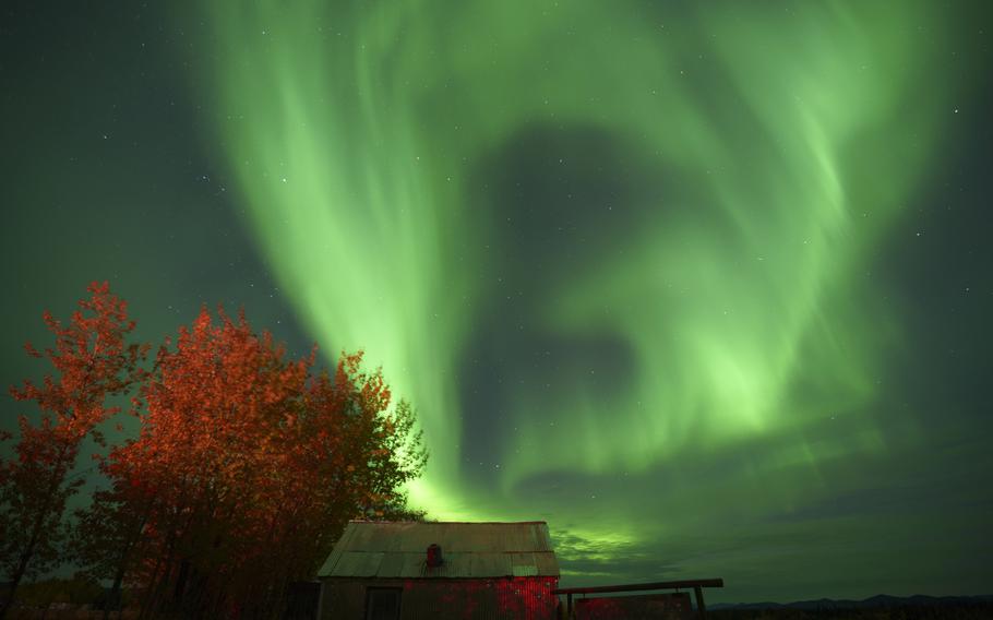 Northern lights animate the night sky in September 2022 in Bettles, Alaska. 