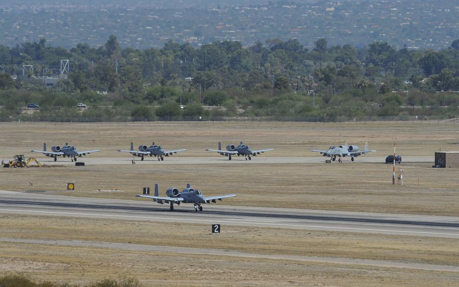 A U.S. Air Force A-10C Thunderbolt II prepares to take off at Davis-Monthan Air Force Base, Ariz., July 12, 2017. The A-10 has provided close air support in worldwide operations for the past three decades. 