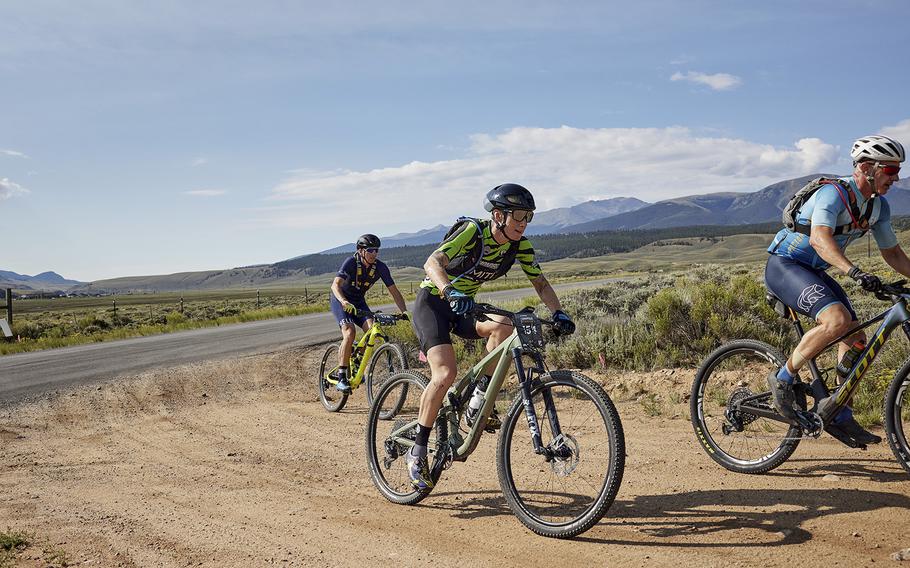 Rach McBride competes in the Stages Cycling Leadville Stage Race in Colorado in July 2022.