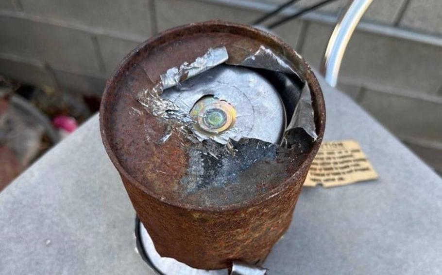 Children playing in the desert near Boulder City, Nev., discovered an explosive apparently dating to World War II, Nevada police reported.