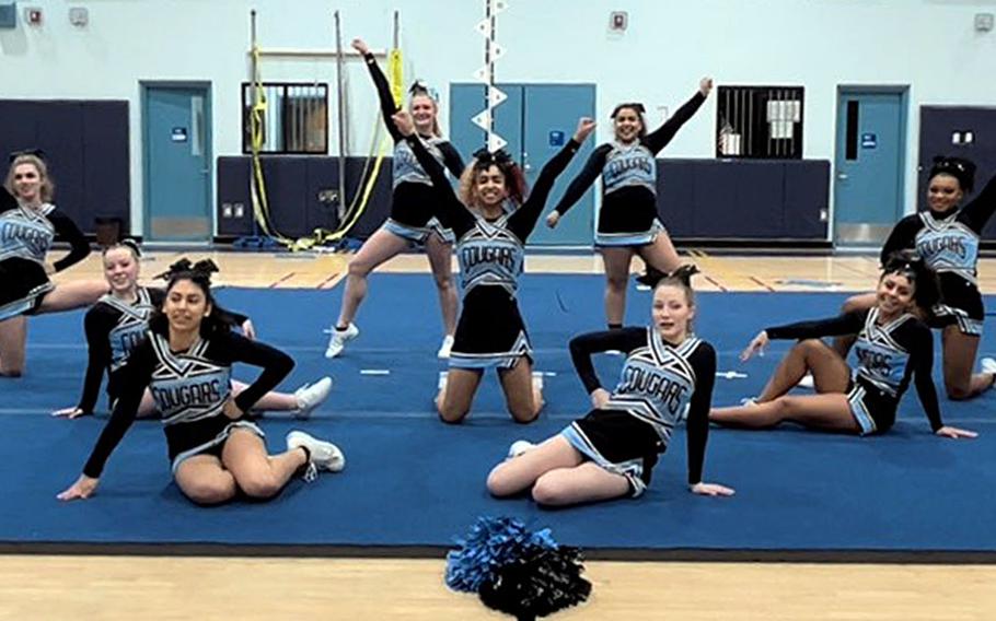 DODEA-Pacific's Far East Division II cheerleading champion Osan Cougars.