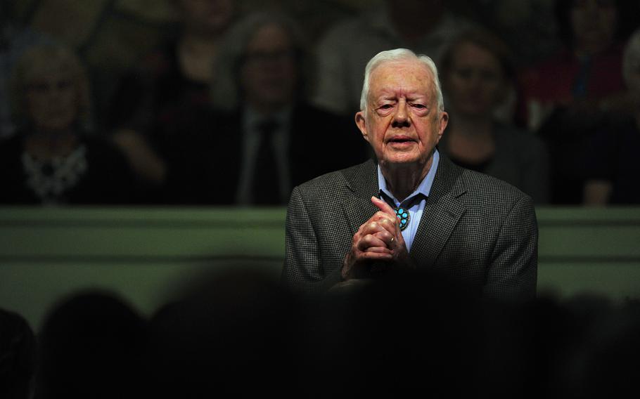 President Carter teaches Sunday school at the Maranatha Baptist Church in Plains, Ga. 