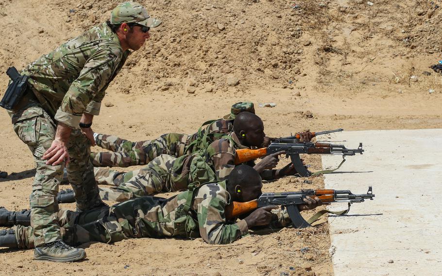 A U.S. Army Special Forces weapons sergeant observes marksmanship training in Diffa, Niger, in 2017. Multiple White House administrations have failed to properly report hostile overseas engagements involving U.S. troops, the International Crisis Group said in a report released Wednesday. 