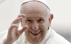 FILE - Pope Francis leaves at the end of his weekly general audience in St. Peter's Square, at the Vatican, Wednesday May 15, 2019. (AP Photo/Andrew Medichini, File)