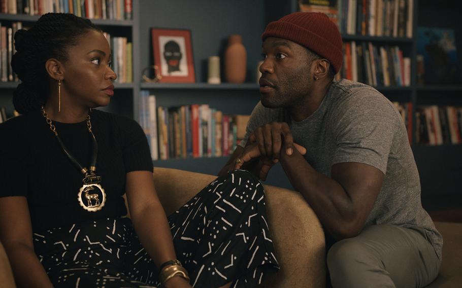 Teyonah Parris (left) and Yahya Abdul-Mateen II in “Candyman.” 