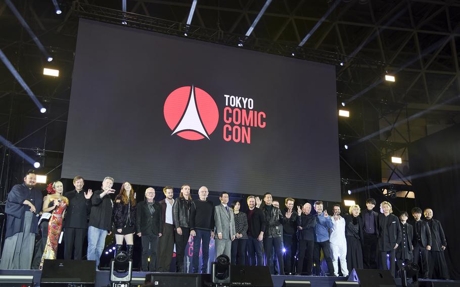 Celebrities gather for Tokyo Comic Con's opening ceremony at the Makuhari Messe convention center in Chiba, east of central Tokyo, Nov. 25, 2022. 