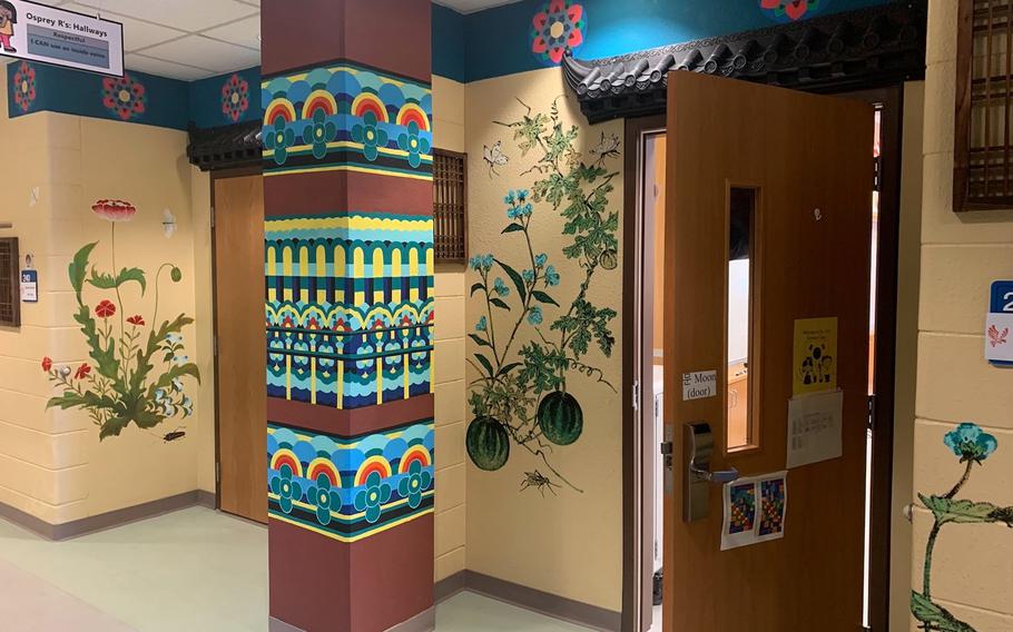 South Korean art students aimed to create “a powerful image of Korea” in murals at Humphreys West Elementary School on Camp Humphreys, South Korea. 