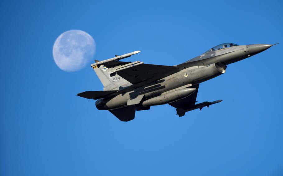 An F-16C Fighting Falcon assigned to the 944th Fighter Wing takes off Jan. 13, 2020, at Luke Air Force Base, Ariz.