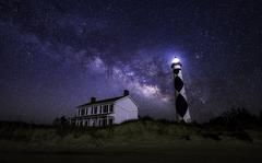 Staying in the lighthouse keepers' quarters at Cape Lookout National Seashore in North Carolina is one possible volunteer opportunity perk. MUST CREDIT: Photo by Alex Gu courtesy Crystal Coast Stargazers.