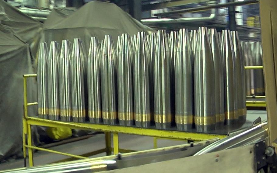 Projectile production at Scranton Army Ammunition Plant at Rock Island Arsenal, Ill. Global arms revenue declined last year despite demand for weapons being driven up by conflicts, according to a new report by the Stockholm International Peace Research Institute. Preliminary data suggests an upswing for weapons contractors in 2023.