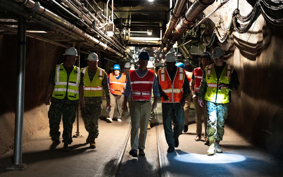 Under Secretary of the Navy Erik K. Raven receives a guided tour of the Red Hill Bulk Fuel Storage Facility (RHBFSF) from members of Joint Task Force-Red Hill (JTF-RH) on Jan. 11, 2024. 