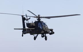A U.S. Army AH-64E Apache helicopter conducts exercises at Fort Liberty, N.C., on Jan. 22, 2024.
