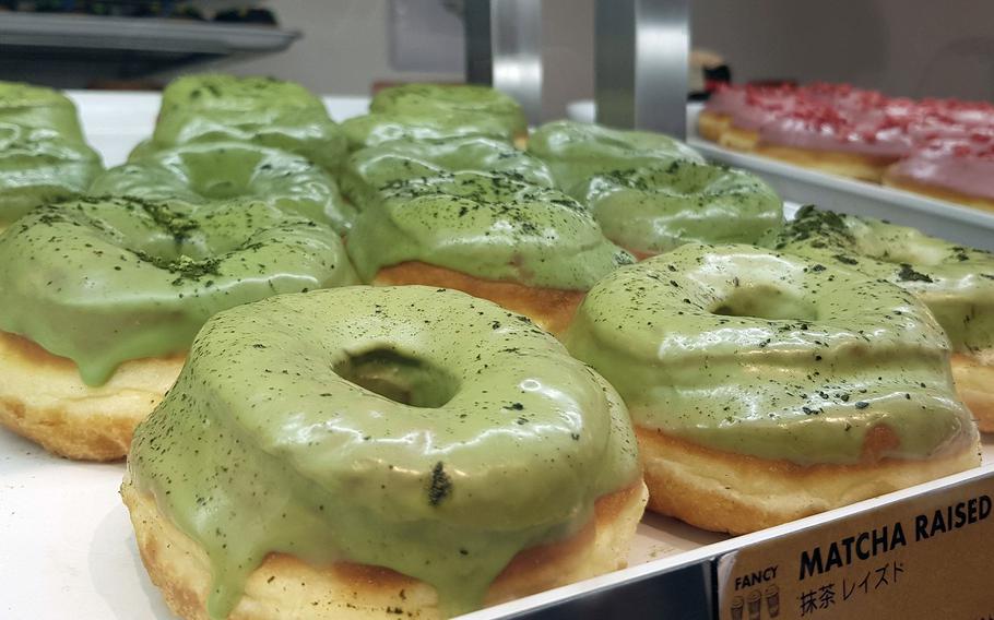 The new Randy’s Donuts location in Tokyo offers a Japanese-influenced treat topped with matcha icing.