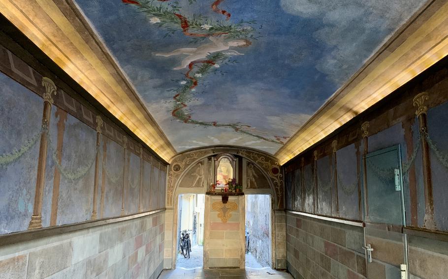 The Passeto del Biscione in Rome is a covered walkway, thought to be originally part of the Theater of Pompey. It is steps away from where Julius Caesar was assassinated in 44 B.C. 