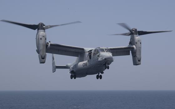 230629-N-OF444-0008 Atlantic Ocean - (June 29, 2023) – Marine Medium Tiltrotor Squadron (VMM-774) prepares to embark San Antonio-class amphibious transportation dock USS New York (LPD 21) during flight operations, June 29, 2023. VMM-774 mission is to support MAGTF Commander by providing assault support transport of combat troops, supplies, and equipment, day or night, under all weather conditions during expeditionary, joint or combined operations. U.S. Navy photo by MCSN William Bennett IV