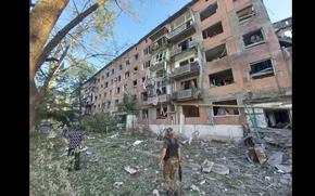 This unverified photo provided by Vadym Filashkin, Head of the Donetsk Regional State Administration, on May 28, 2024, shows damage to a building in Torestk, Ukraine.