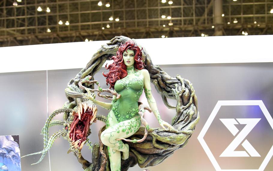 A statue of Poison Ivy from "Batman" is on display during Tokyo Comic Con at the Makuhari Messe convention center in Chiba, east of central Tokyo, Nov. 25, 2022.