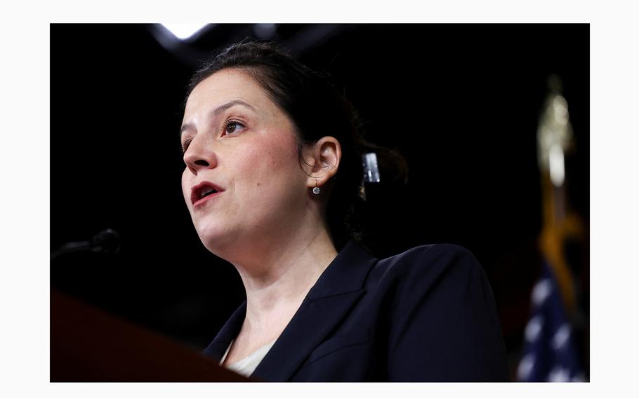 U.S. Rep. Elise Stefanik, R-NY, speaks during a briefing at the Capitol in Washington, on May 7, 2024. 
