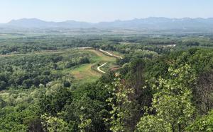 A portion of the Demilitarized Zone between North and South Korea is pictured on May 24, 2017.