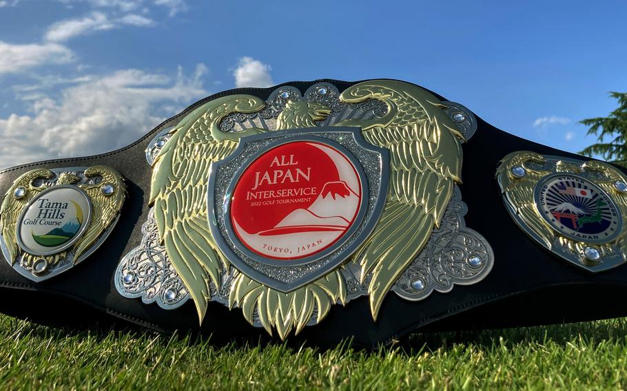 The team championship belt in the two-day All-Japan Interservice Golf Tournament at Tama Hills Golf Club went to the tournament host, Team Tama.