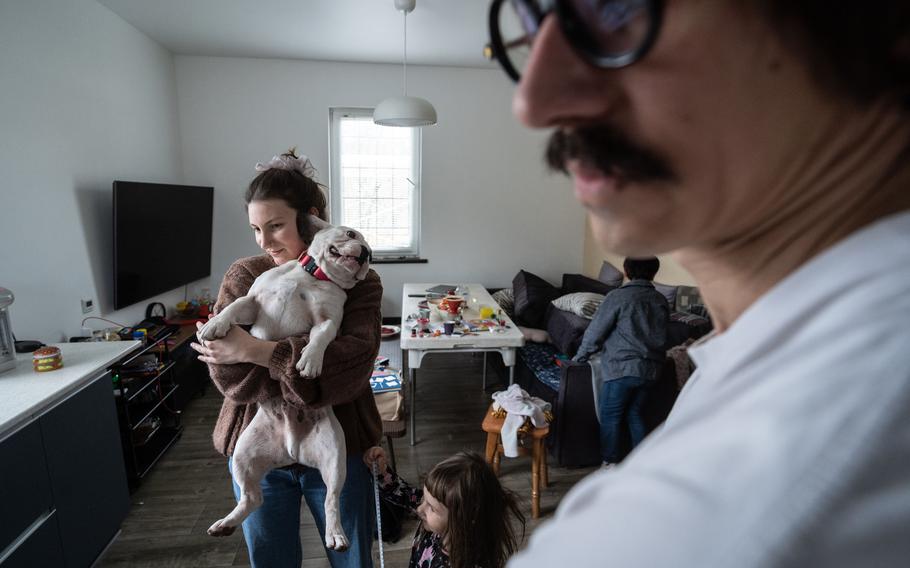 Iryna Stohniienko-Vyhovska and her family, who evacuated to western Ukraine early in the war, are back in Kyiv and spending time at her father's home. 