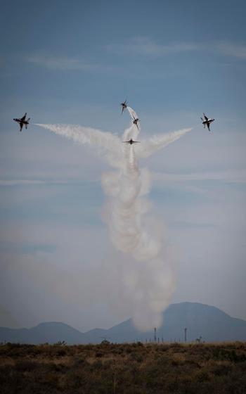 The U.S. Air Force Thunderbirds peform at the Alamogordo (N.M.) air show on April 7, 2022.