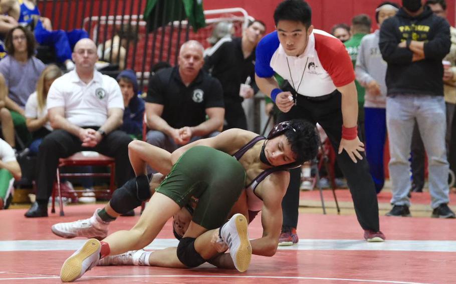 Sebastian Campbell of M.C. Perry defeated Kubasaki’s Gavin Ocampo to win the Beast of the East 115-pound weight class.