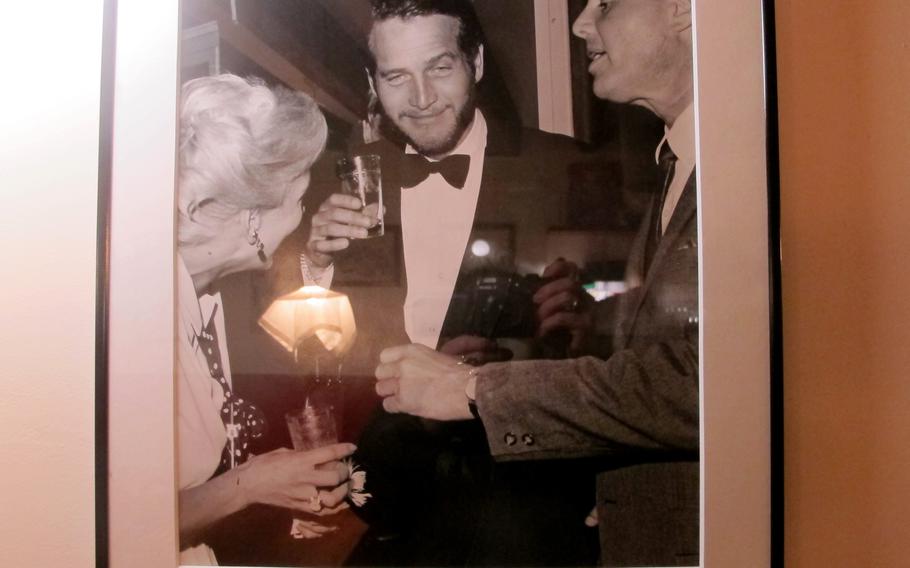 The ambience of Osteria Ai Promessi Sposi, a Venetian fish restaurant beloved by locals, is enhanced by a photo of a young Paul Newman. The photo appears to be from 1963, when Newman visited during the Venice Film Festival.                                