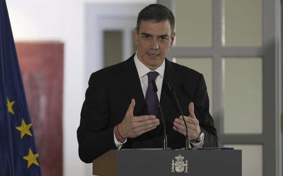 Spanish Prime Minister during a press conference.