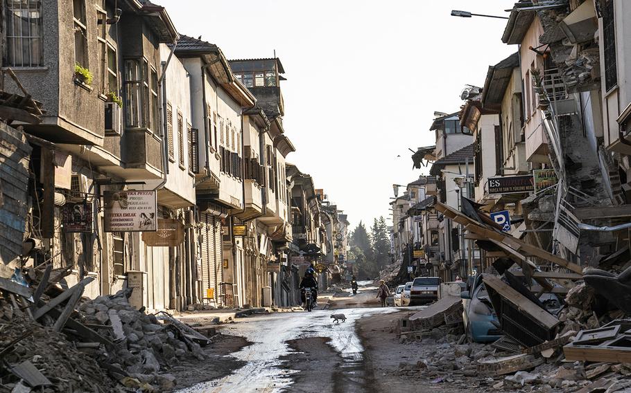 Kurtulus Street after a the 7.8-magnitude earthquake that hit the Antakya, Turkey, region.