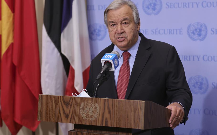 United Nations Secretary-General Antonio Guterres called on nations to unfreeze assets to allow Afghanistan’s economy to grow.
