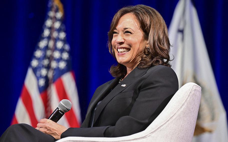 Vice President Kamala Harris participates in a discussion on climate action in San Francisco, Calif., on October 18, 2022. 
