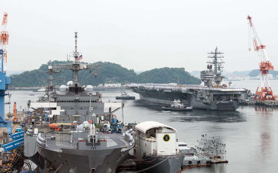 Yokosuka Naval Base, Japan, is homeport of the U.S. 7th Fleet. 