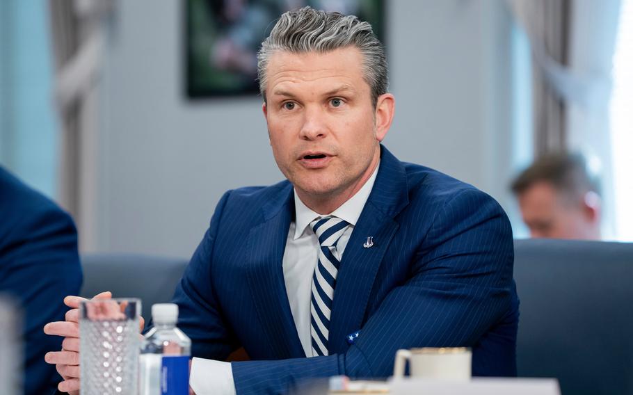 Defense Secretary Pete Hegseth speaks