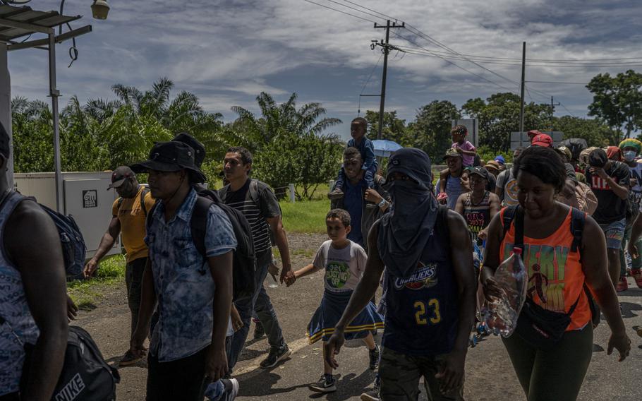 Haitian migrants in Tapachula, Chiapas state, Mexico in September 2021. 