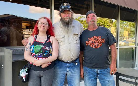 Kansas veteran Mel Gray, 61, (center) recently found his granddaughter Ophelia Moles (left) and a brother, Tom Davis (right), using an at-home DNA test during a search for the daughter he was forced to give up for adoption in the 1970s.