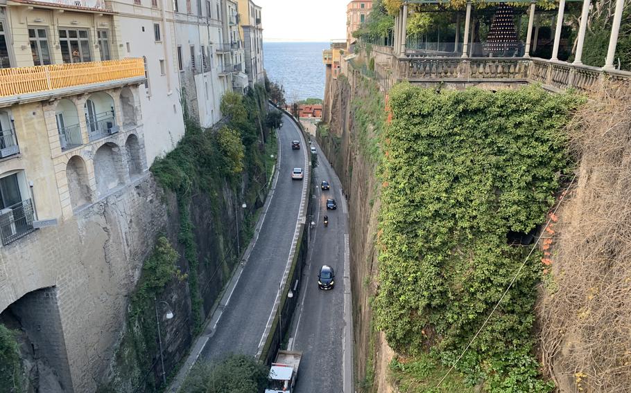 Walkers near Piazza Tasso in Sorrento can catch a glimspe of the Gulf of Naples at this nearby overlook. 