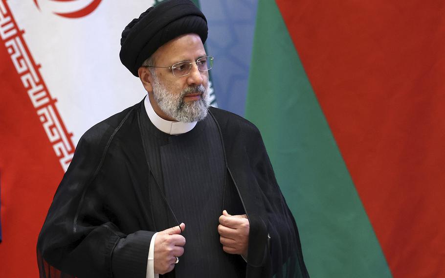 Iranian President Ebrahim Raisi attends a meeting in Samarkand, Uzbekistan, on Sept. 16, 2022.