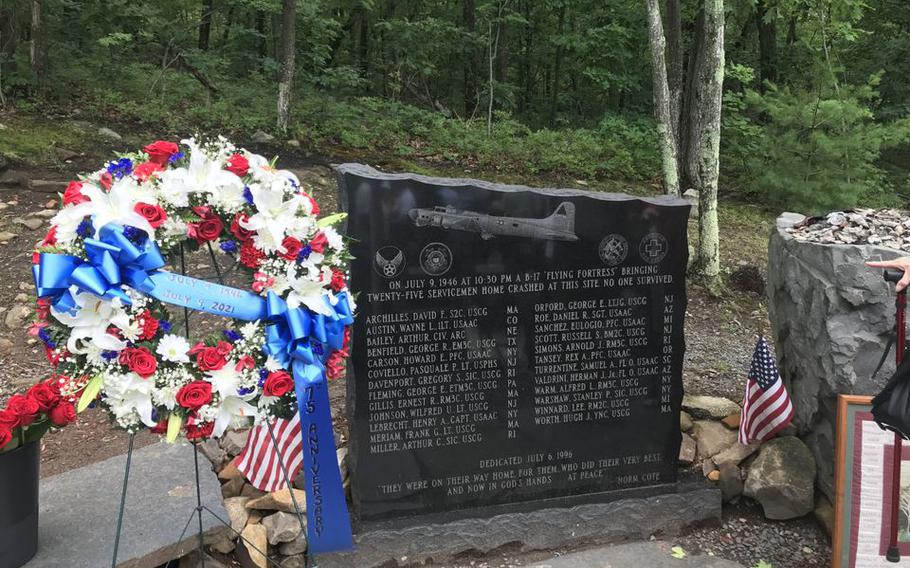 A B-17 crashed on the side of Mt. Tom killing 25 troops. A memorial was built at the crash site in 1996. July 10, 2021, marked the 25th anniversary of the memorial.