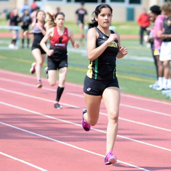 Robert D. Edgren freshman I'Lei Washington heads for a victorious finish in the 400 during Saturday's DODEA-Japan district track finals.