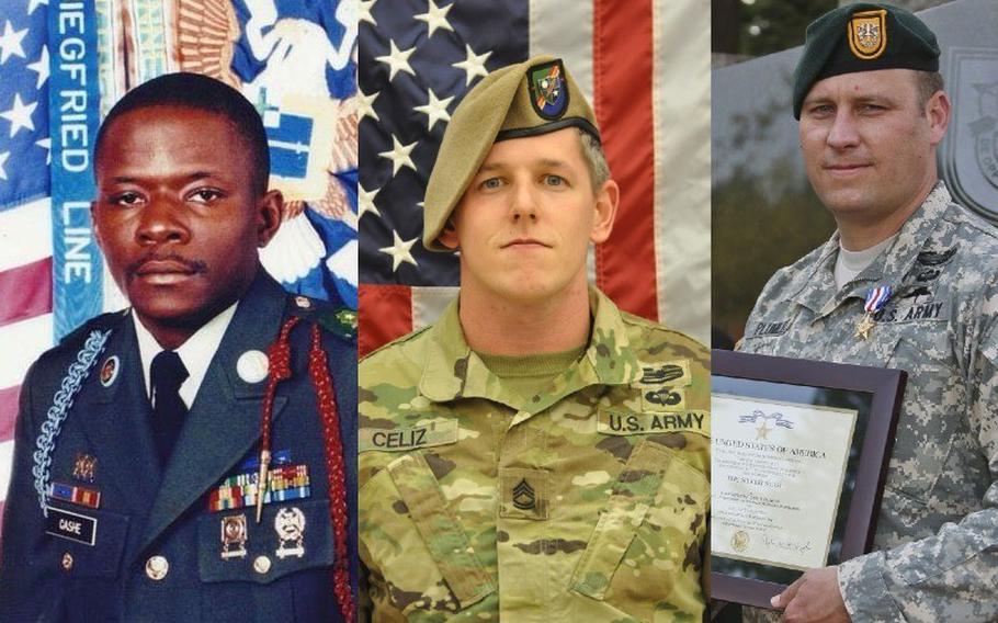 Sgt. 1st Class Alwyn Cashe, Sgt. 1st Class Christopher Celiz and Master Sgt. Earl Plumlee will receive the Medal of Honor on Dec. 16, 2021.
