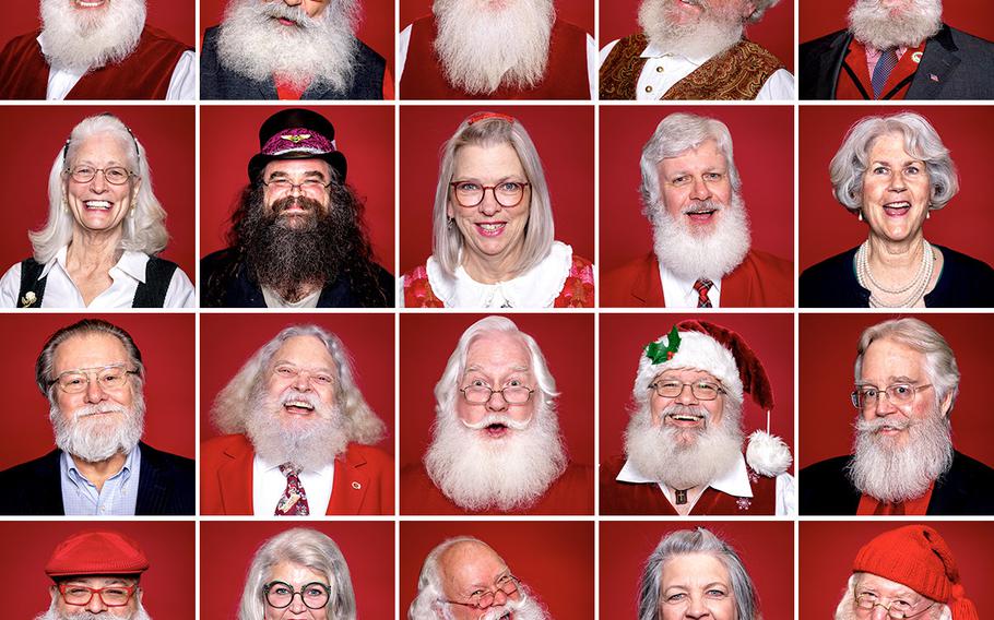 A sampling of this year’s 200 participants who learned to be Santa Claus and Mrs. Claus at the Charles W. Howard Santa Claus School in Midland, Mich., in October.